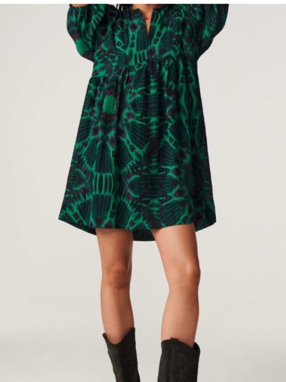 Ba&sh Cleo mini in green ikat print